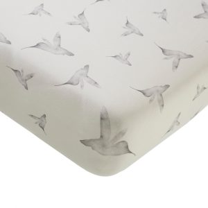 Mies & Co baby lifestyle Fitted sheets Little Dreams offwhite hoeslaken wit vogels