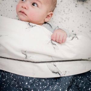 Mies & Co ledikantlaken Cloud Dancers offwhite sheet wit met kolibrie print vogels