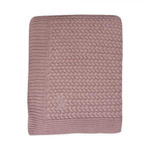 Mies & Co baby lifestyle Soft knitted blanket baby crib pale pink deken wieg roze gebreid